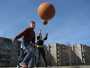 "Two planets" near the Taikos street, Vilnius, Lithuania